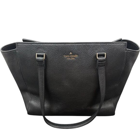 Kate Spade Montgomery Street Tote Shoulder Bag Luxury Designer Leather Black - Picture 2 of 7